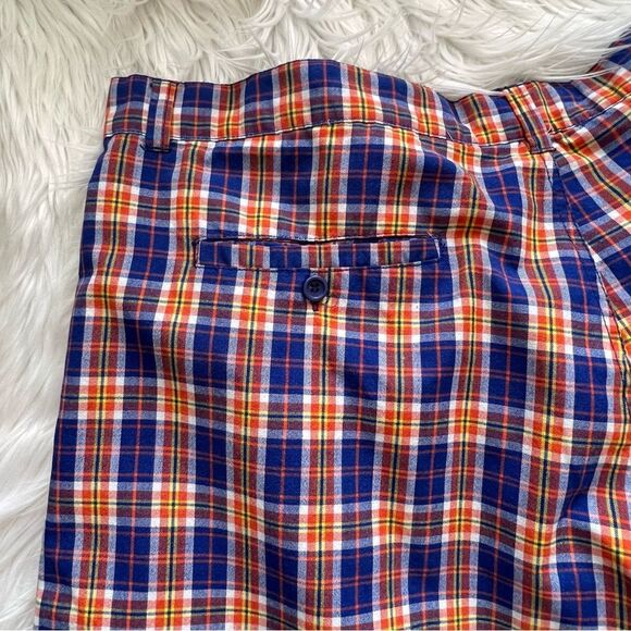 Celebrity By Design Shorts Men Blue Orange Plaid Denver Broncos Size 46x16 - Picture 5 of 5